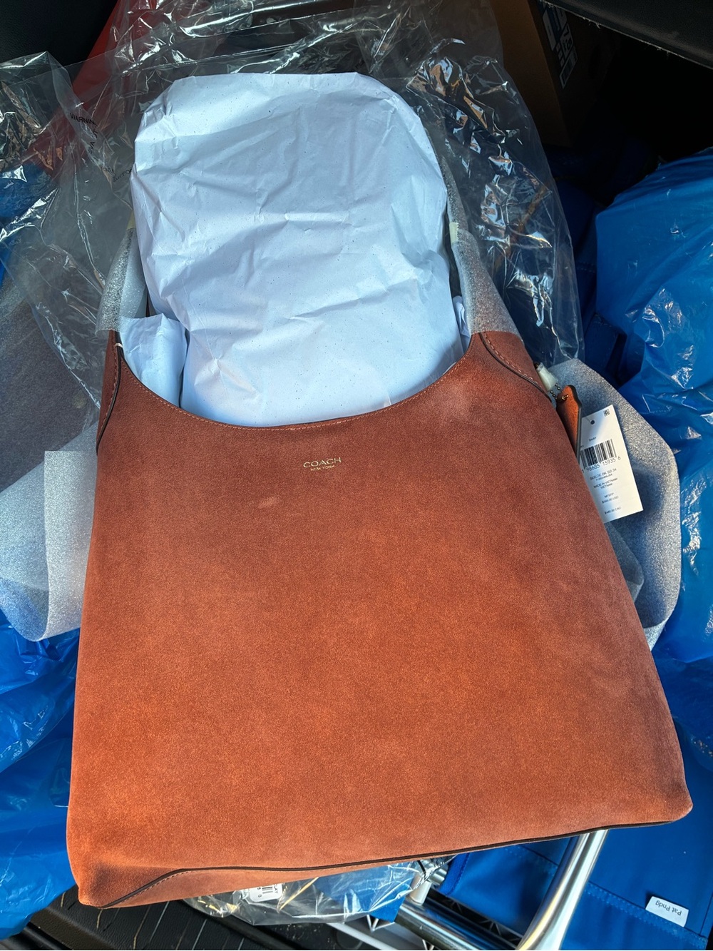 *SOLD* Coach Brooklyn 34 Suede Shoulder Bag Clay Brass | Authentic Luxury Hobo - Picture 10 of 10
